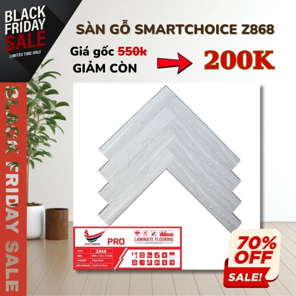 Sàn Gỗ Xương Cá Smartchoice PRO 12mm Z868 Khuyến Mãi