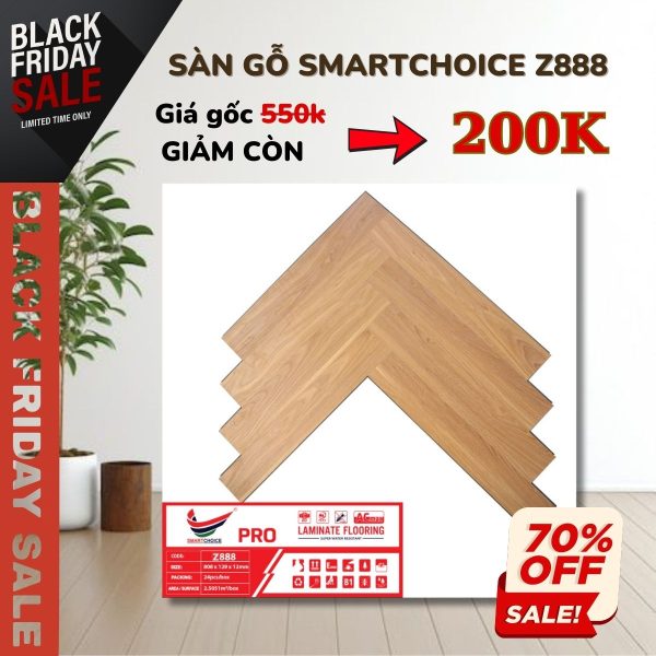 Sàn Gỗ Xương Cá Smartchoice PRO 12mm Z888 Khuyến Mãi