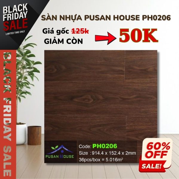 Sàn Nhựa Pusan House PH0206 Khuyến Mãi