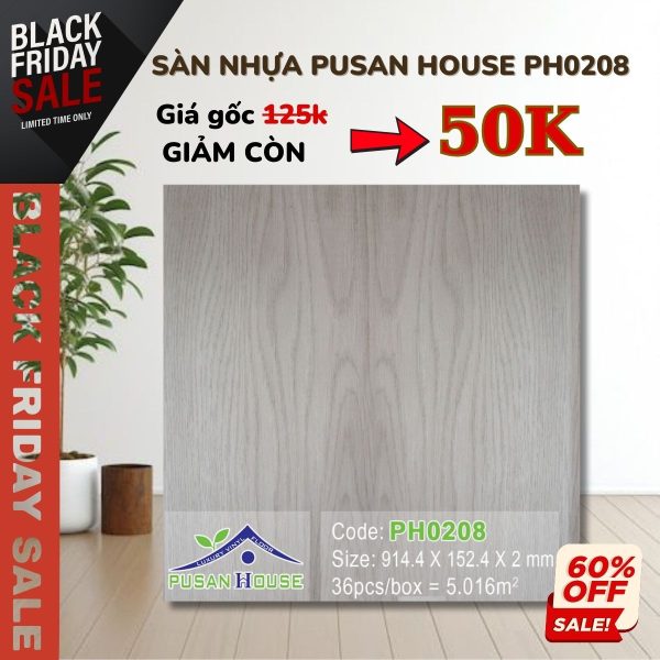 Sàn Nhựa Pusan House PH0208 Khuyến Mãi
