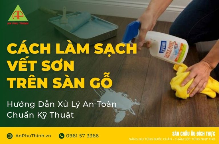 Làm sạch vết sơn trên sàn gỗ