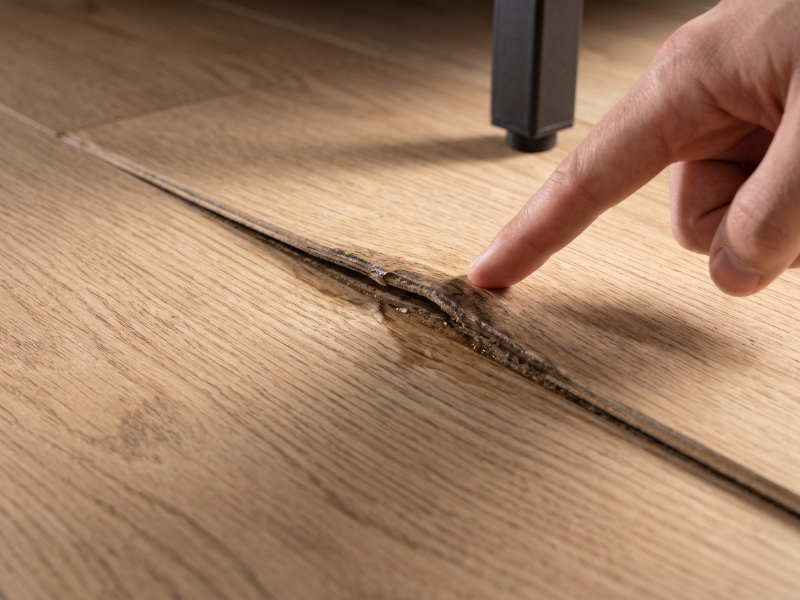 Mép sàn gỗ bị trương nở