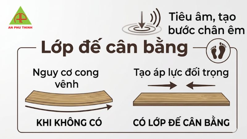 Vai trò của lớp đế cân bằng đối với sàn gỗ
