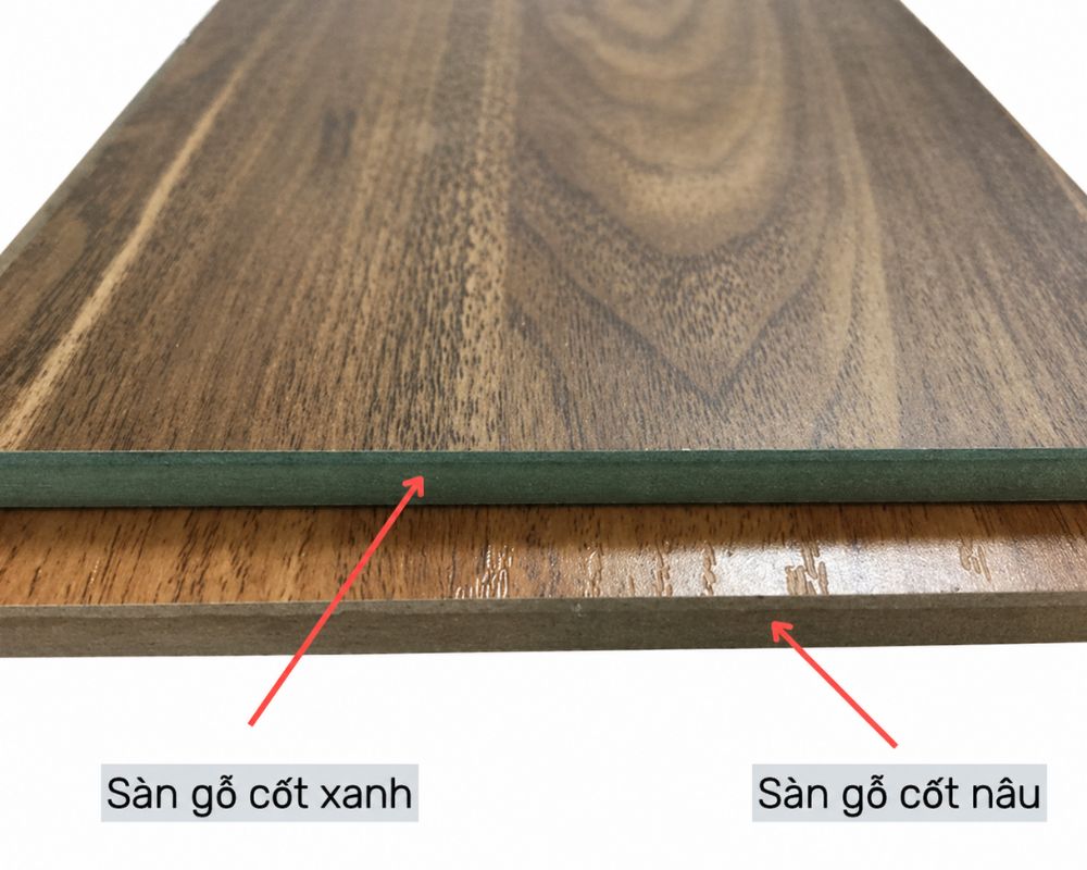 Sàn Gỗ Cốt Xanh Và Cốt Nâu