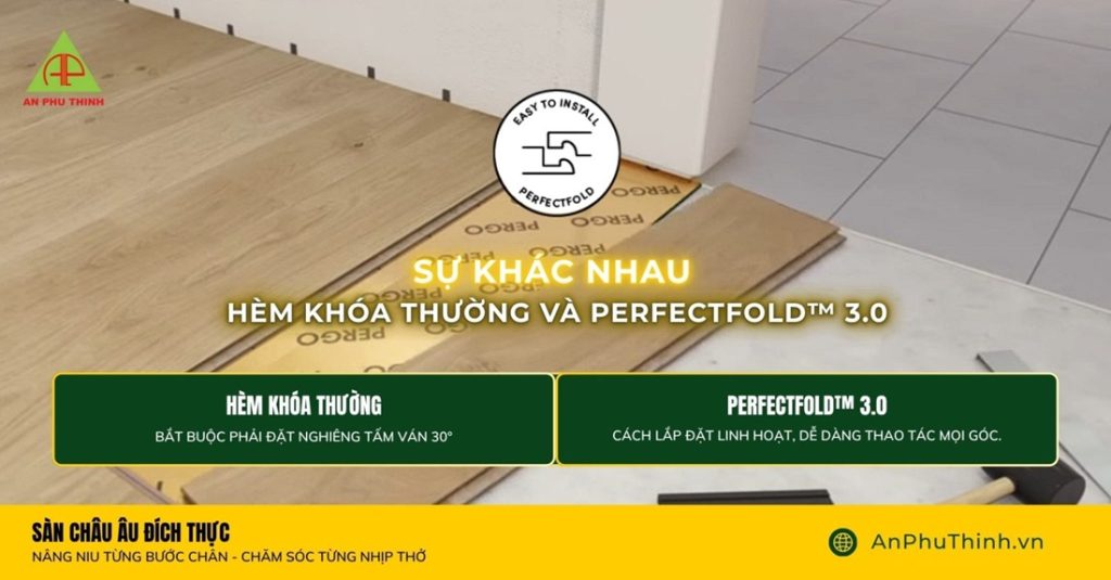 So sánh hèm khóa Perfectfold với hèm khóa thông thường