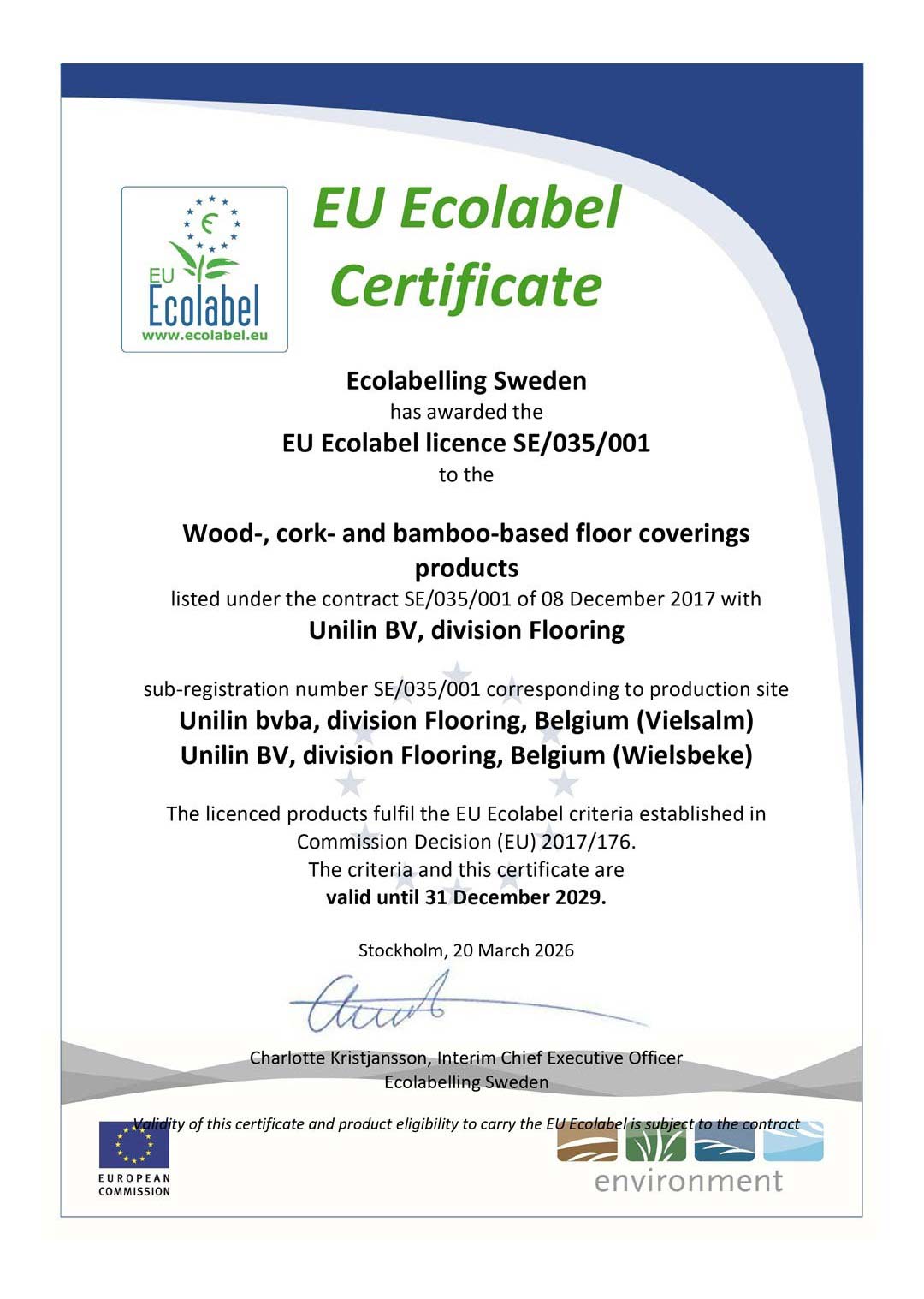 Chứng chỉ EU Ecolabel