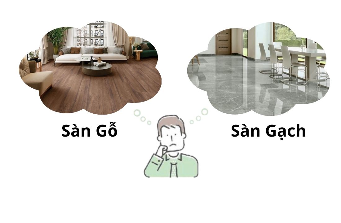 Nên lát gạch hay sàn gỗ cho phòng khách