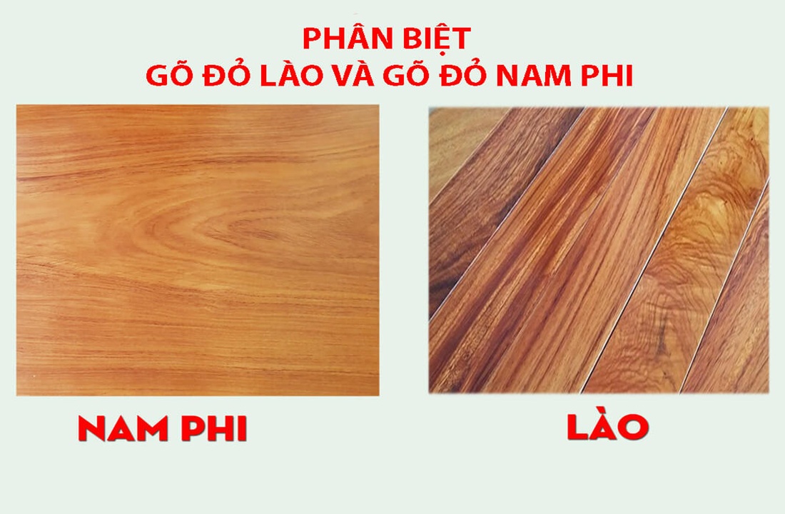Phân biệt sàn gỗ gõ đỏ Nam Phi và Lào