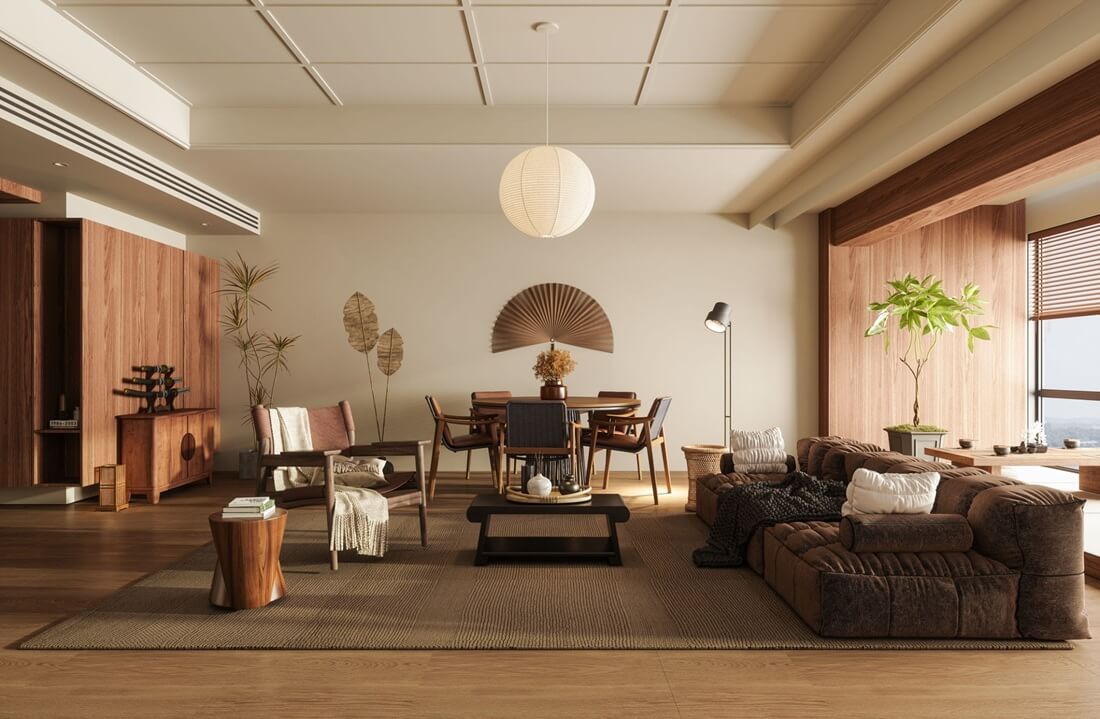Phối màu phong cách Japandi 