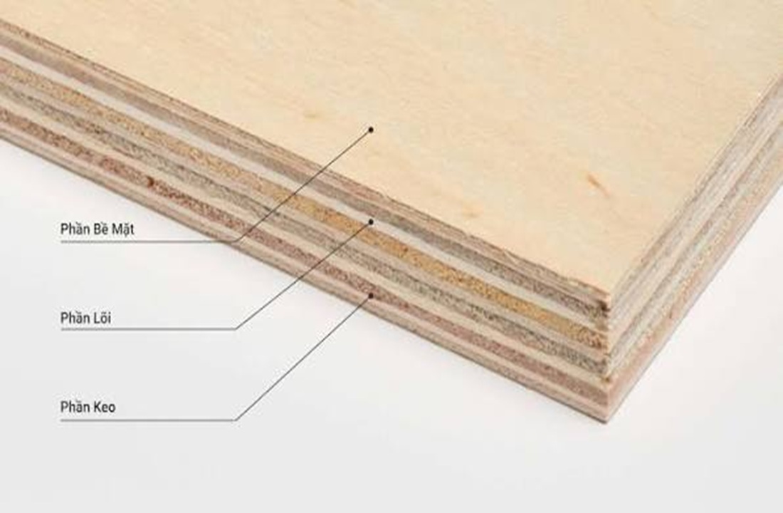 Gỗ plywood có chống nước không? Khả năng chịu ẩm thực tế 2 Cấu tạo gỗ plywood